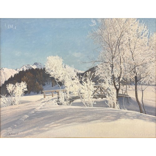 Winter near St. Moritz with Piz Margna, Engadine, Switzerland.